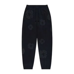 Denim Tear Cotton Wreath Sweatpants – Away Black MonoChrome | NWT